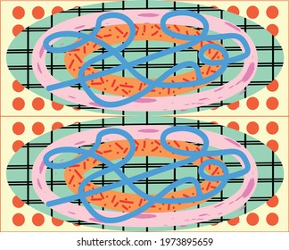 abstract colourful background with a different shape pattern wallpaper. (lavender，triangle，square，space，mountain，sun)packaging, social media post background texture.