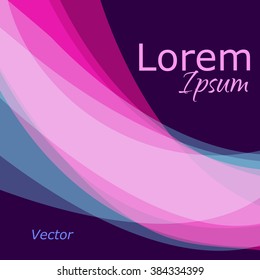 abstract colourful background with pink and blue waves, vector illustration with place for text, EPS 10