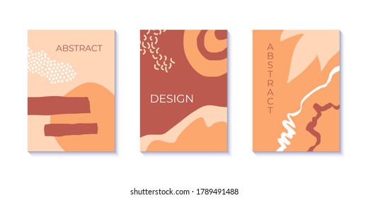 Abstract colourful backgrounds set. Hand drawn templates for card, flyer and invitation design. Vector illustration.