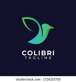 Abstract colourful bird logo design template vector