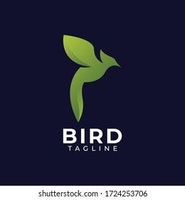 Resumen coloreado modelo de diseño de logotipo de pájaro vector