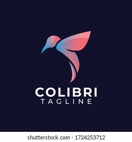 Abstract colourful bird logo design template vector