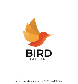 Abstract colourful bird logo design template vector