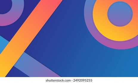 Abstract colourful blue and orange gradient background with minimal geometric shapes. Abstract background modern futuristic graphic. Vector abstract background texture design, bright poster, banner