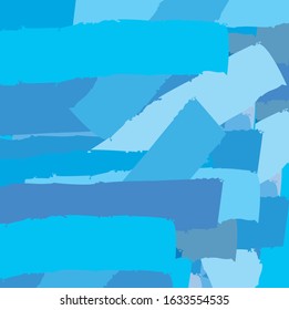 Abstract colourful blue paint brush and strokes, stripes  pattern background.  creative nice blue lines  background for your design