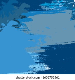 Abstract colourful blue paint brush and strokes, stripes  pattern background