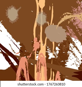Abstract colourful brown hand drawn and paint brush, strokes pattern background. create nice scribble and painting for your design