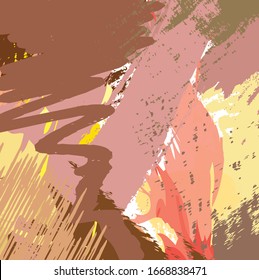 Abstract colourful brown and pink hand drawn and paint brush, strokes pattern background. create nice scribble and painting for your design