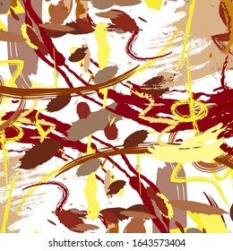Abstract colourful brown and yellow hand drawn and paint brush, strokes pattern background