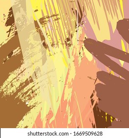 Abstract colourful brown , yellow and pink hand drawn and paint brush, strokes pattern background. create nice scribble and painting for your design