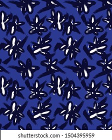 Abstract Colourful Brush Strokes Seamless Floral Print/Pattern in Vector - Suitable for prints, patterns, backgrounds for various mediums and websites