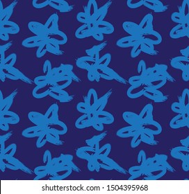 Abstract Colourful Brush Strokes Seamless Floral Print/Pattern in Vector - Suitable for prints, patterns, backgrounds for various mediums and websites