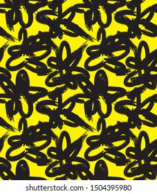 Abstract Colourful Brush Strokes Seamless Floral Print/Pattern in Vector - Suitable for prints, patterns, backgrounds for various mediums and websites