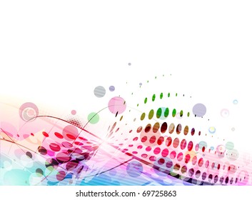 abstract colourful circle wave line background.