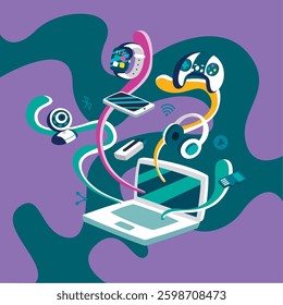 abstract colourful computer art illustration background