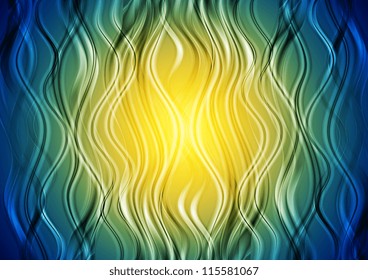 Abstract colourful design. Elegant waves on the yellow and blue background. Vector illustration eps 10