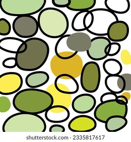 Abstract colourful doodle circles pattern. Hand drawn illustration, creative doodles vector artwork with nature-inspired colours.