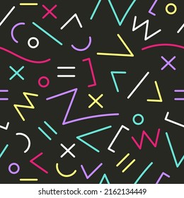 Resumen de las líneas de doodle coloridas fondo de patrón transparente