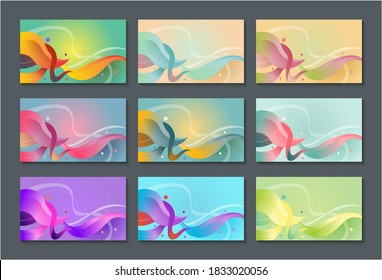 Abstract colourful flow background with various modern gradient. Minimalist, suitable for wallpapers, banners, backgrounds, cards, book illustrations, landing pages, etc.