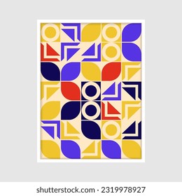 Fondo de patrón de formas geométricas abstractas y coloridas. Ilustración vectorial.