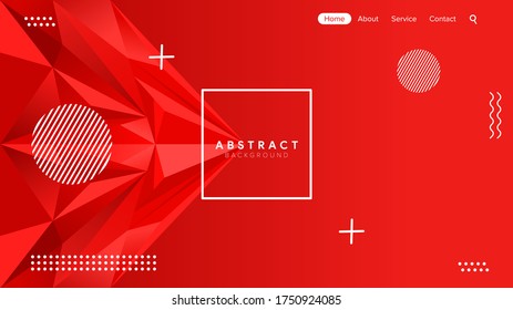 Abstract Colourful Gradient Background. Web Design. Landing Page Illustration. Memphis Presentation Cover. Poster Design. Red Wallpaper. Solid Red Background.