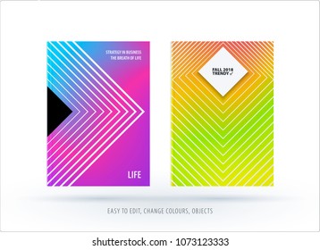 Abstract colourful graphic design of brochure in fluid liquid style with blurred smooth background.