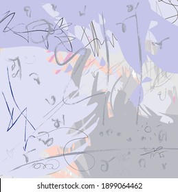 Abstract colourful gray paint brush and strokes, hand drawn pattern background. Creative cute kids sketch drawing and doodles backdrop