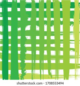 Abstract colourful green paint brush stripes and grids pattern background. Creative nice green gradient grids pattern for your design