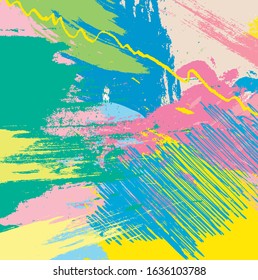 Abstract colourful hand draw and paint brush, strokes pattern background. creative nice grunge and stripes texture for your design