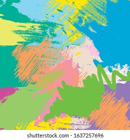 Abstract colourful hand draw and paint brush, strokes pattern background. creative nice colour with strokes of paint brush for your design. Abstract colourful painting