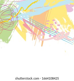 Pincel pintado y pintado de color abstracto, fondo de patrón de trazos. creativas rayas y grunge, garabatos para su diseño