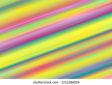 Abstract colourful holographic smooth stripes minimal background. Vector design