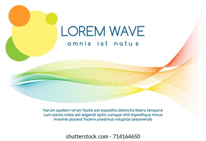 Abstract colourful line sound waves banner. Rainbow digital wave energy stream isolated on white background. Vector illustration
