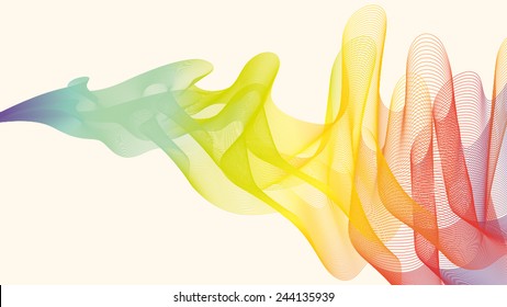 Abstract colourful line/ sound/wave background 