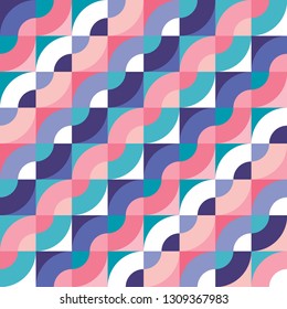 Abstract colourful ornamental shapes vector seamless pattern. Ornament repeating background.