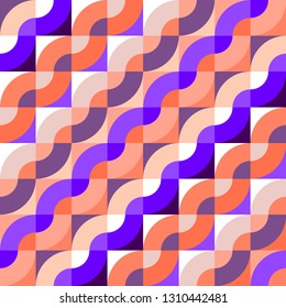 Abstract colourful ornamental shapes vector seamless pattern. Ornament repeating background.