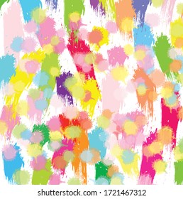 Abstract colourful paint brush and flick colours pattern background. Creative nice hand drawn and splash texture for your design