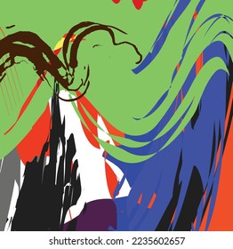 Abstract colourful paint brush, scribble and strokes, splash colours pattern background. Creative nice hand drawn and stripes texture for your design.  Bright dynamic colorful art.