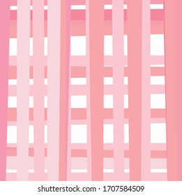 Abstract colourful paint brush ,stripes and strokes with grids pattern background. Creative nice pink hand drawn with geometric shapes for your design