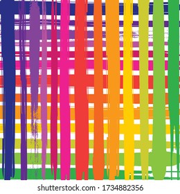 Abstract colourful paint brush stripes and grids pattern background. Creative nice grids pattern for your design. nice pastel plaids