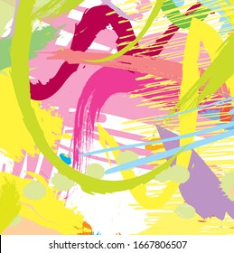Abstract colourful paint brush and strokes, scribble lines pattern background. creative nice hand drawn and splash for your design