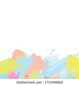 Abstract colourful paint brush and strokes, scribble lines pattern background. creative nice hand drawn and splash colours for your . Nice tone colours fantasy splash and grunge