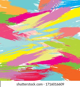 Abstract colourful paint brush and strokes, splash colours pattern background. Creative nice hand drawn and stripes texture for your design.