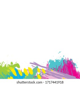 Abstract colourful paint brush and strokes, scribble lines pattern background. Creative nice hand drawn and splash colours for your design