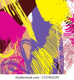 Abstract colourful paint brush and strokes, scribble lines pattern background. Creative nice hand drawn and splash colours for your design