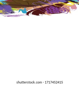 Abstract colourful paint brush and strokes, scribble lines pattern background. Creative nice hand drawn and splash colours for your design