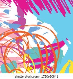 Abstract colourful paint brush and strokes, scribble lines pattern background. creative nice hand drawn and splash colours for your design. Nice tone colours fantasy stripes and grunge