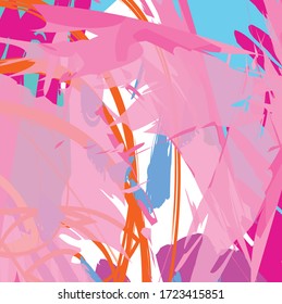 Abstract colourful paint brush and strokes, scribble lines pattern background. creative nice hand drawn and splash colours for your design. Nice tone colours fantasy stripes and grunge