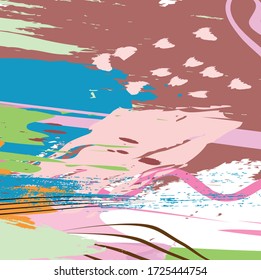 Abstract colourful paint brush and strokes, scribble lines pattern background. creative nice hand drawn and splash colours for your design. Nice tone colours fantasy stripes and grunge