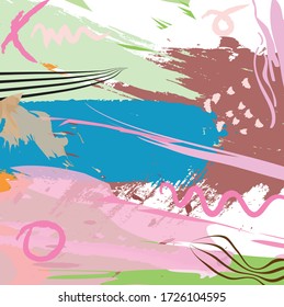 Abstract colourful paint brush and strokes, scribble lines pattern background. creative nice hand drawn and splash colours for your design. Nice tone colours fantasy stripes and grunge